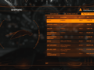elite: dangerous ship transfer