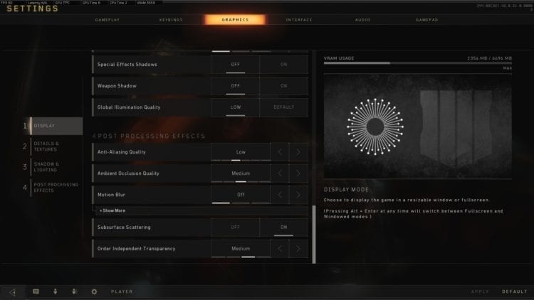 Call Of Duty Black Ops 4 Optimization Guide 144 To 160 Fps Options 5