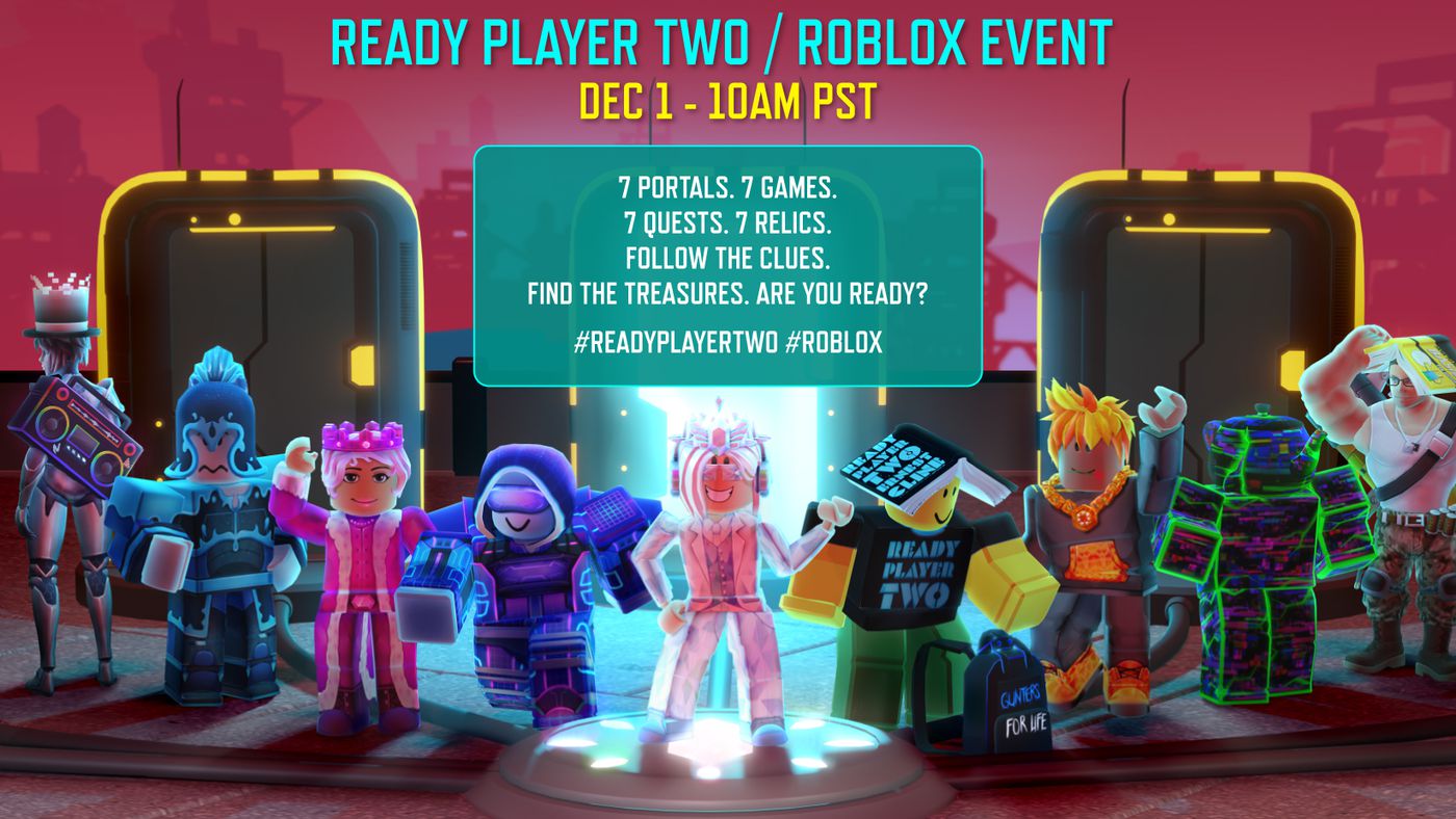 Roblox Celebrates Ready Player Two Release With Virtual Treasure Hunt - advertisement roblox games