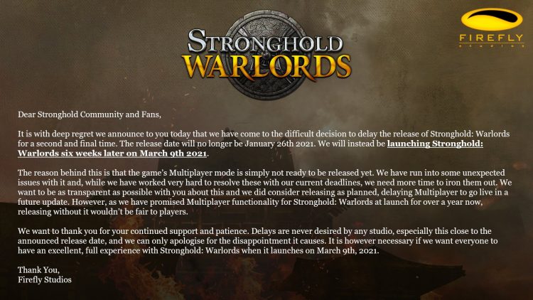 Stronghold Warlords March Delay