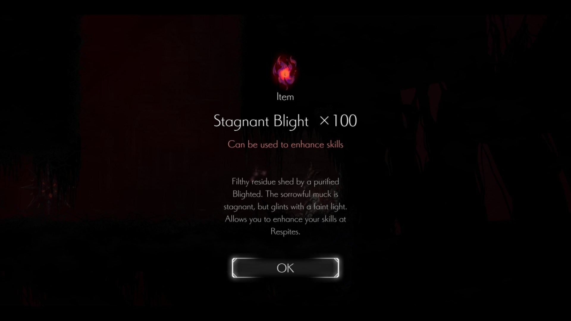 Ender Lilies screenshot of Item: Stagnant Blight x100