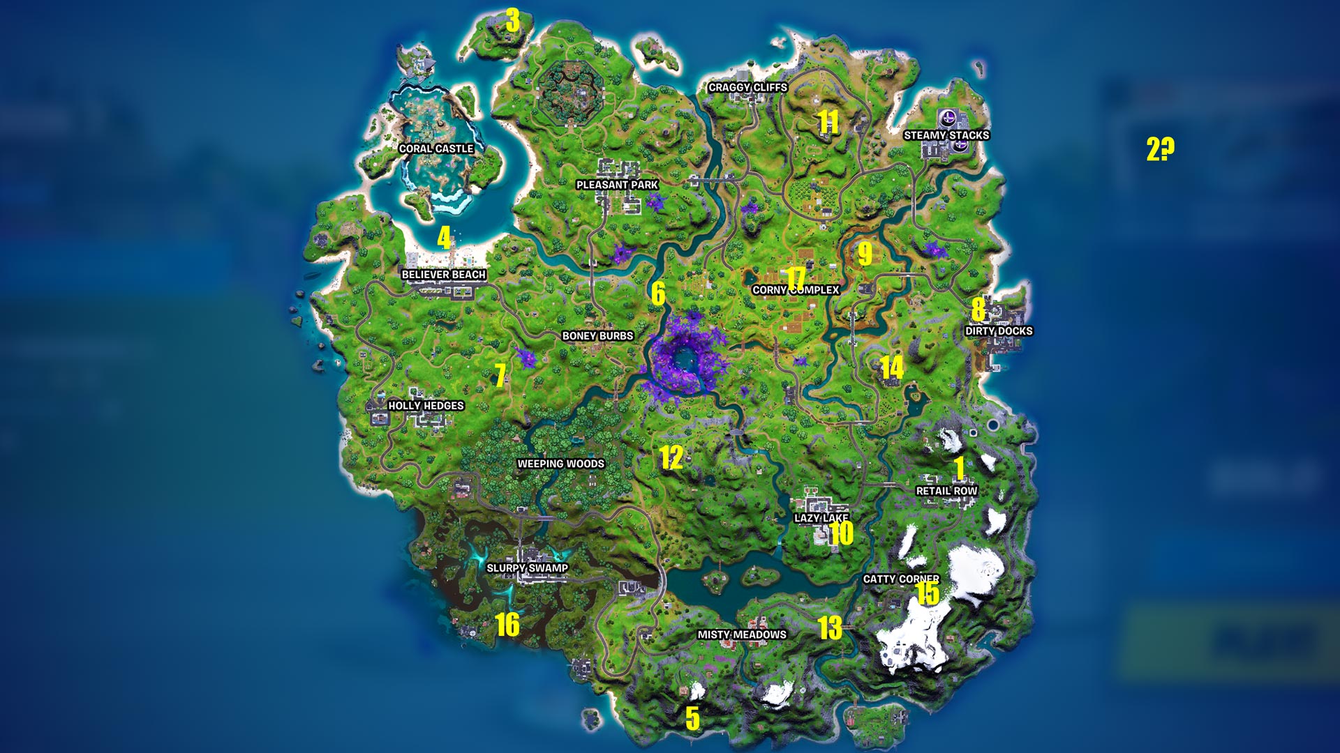 Map Of All Npcs In Fortnite Season 7 Fortnite Guide All 17 Season 7 Npc Character Locations What They Have