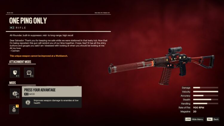 Far Cry 6 One Ping Only Unique Rifle The Lion's Den Clara Garcia 2