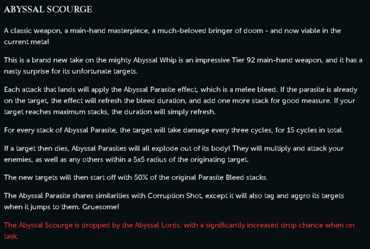 runescape Abyssal Scourge Details T92 Whip