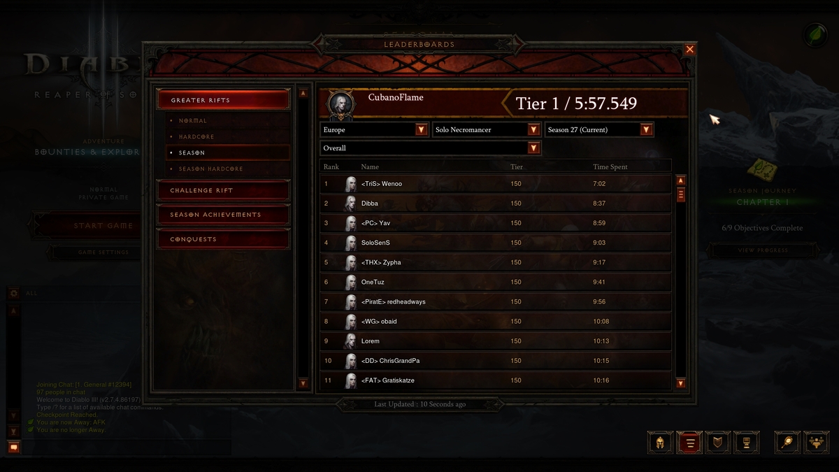 diablo 3 how to view leaderboards in game