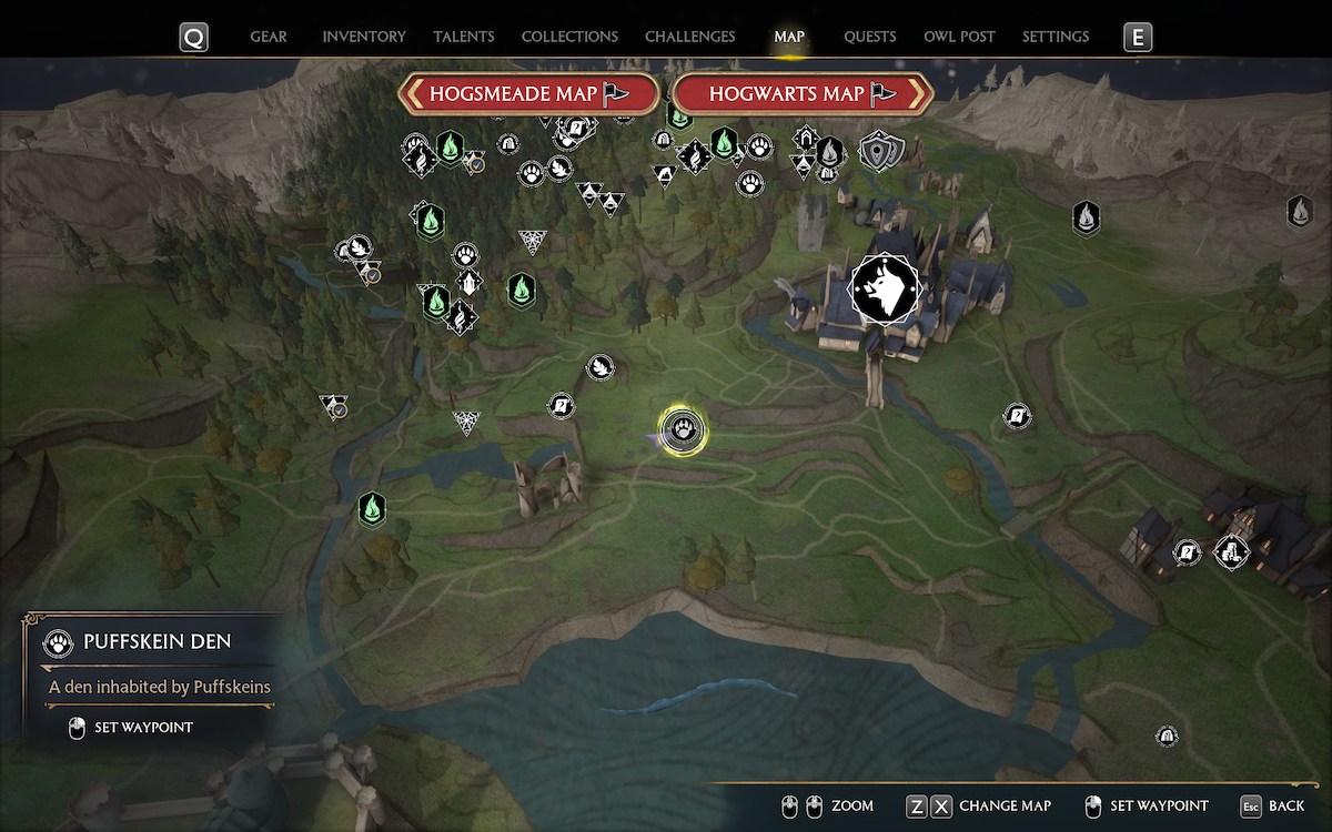 Hogwarts Legacy  Kneazle Locations Map - Den & How To Catch