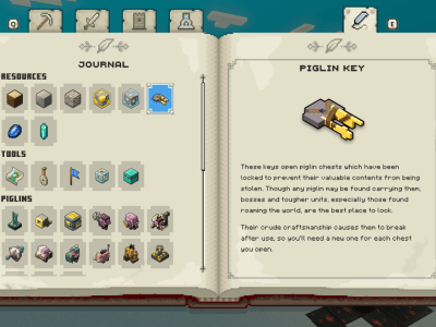 find Piglin keys and how to use them Minecraft Legends