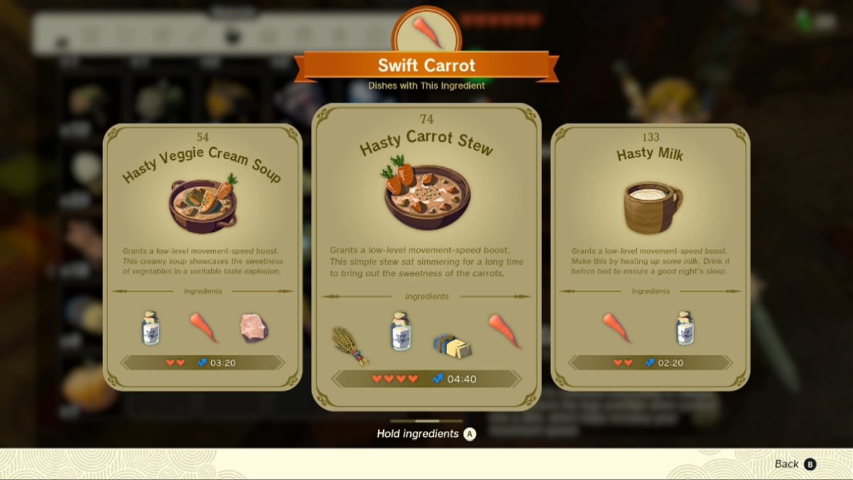 Zelda Tears Of The Kingdom TotK   Totk Carrot Stew Recipe 