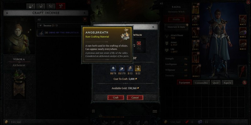 Cómo obtener y farmear Angelbreath en Diablo 4