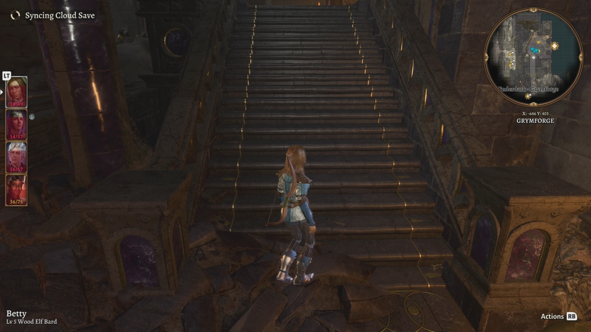 How To Access The Harper Stash In Baldur S Gate 3   Baldurs Gate 3 Heading Up Stairs To Search For Harper Stash In Grymforge 