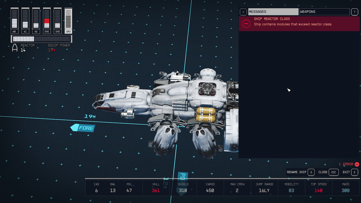 Starfield Ship Reactor Error Fix | How To Add Modules That Exceed ...