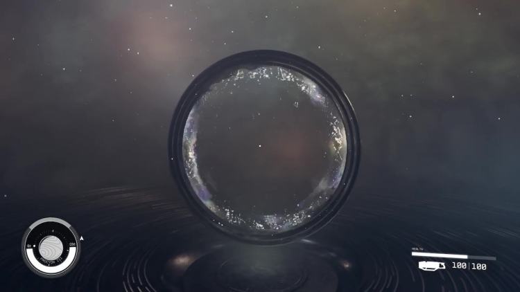 три кольца пришельцев Звездного поля, выровненные с порталом посередине.