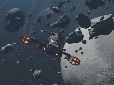 Starfield Battling Enemy Ships In Asteroid Belt