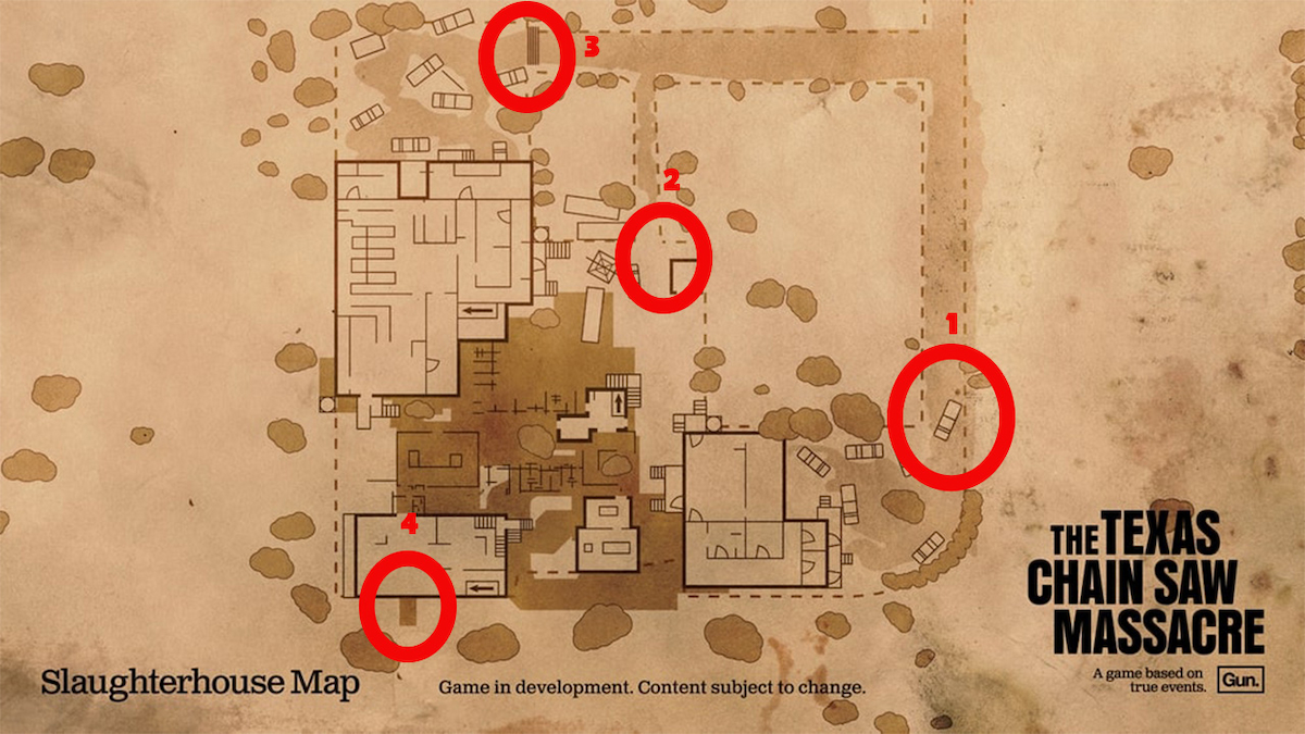 Texas Chainsaw Massacre Device4Game   Texas Chainsaw Slaughterhouse Map Highlighted1 