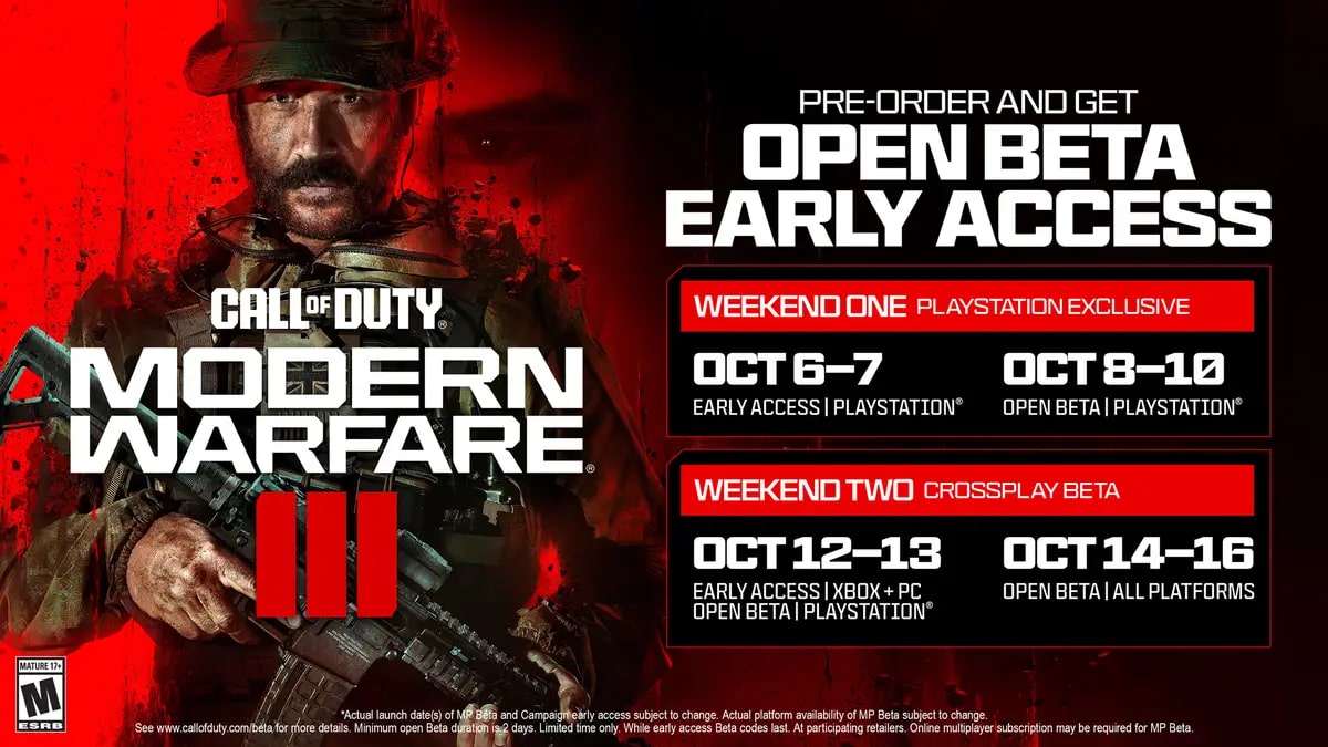 Modern Warfare 3 beta times