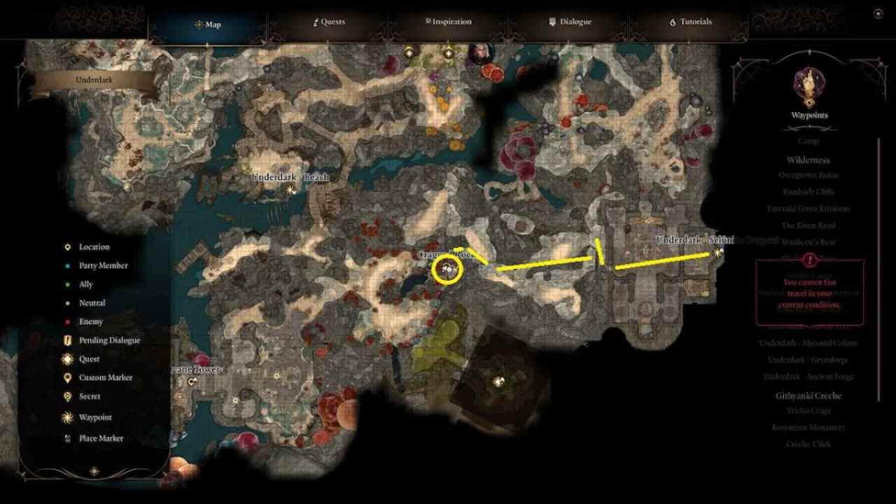 Baldurs Gate 3 Fish People Location map