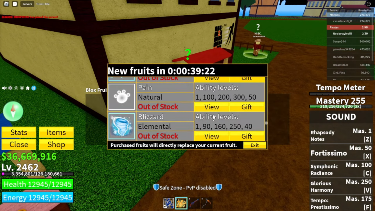How to get Pain Fruit in Blox Fruits