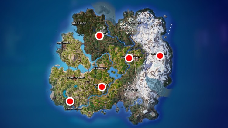 Fortnite Place Sensors Near Society Locations Peely Quest Locations