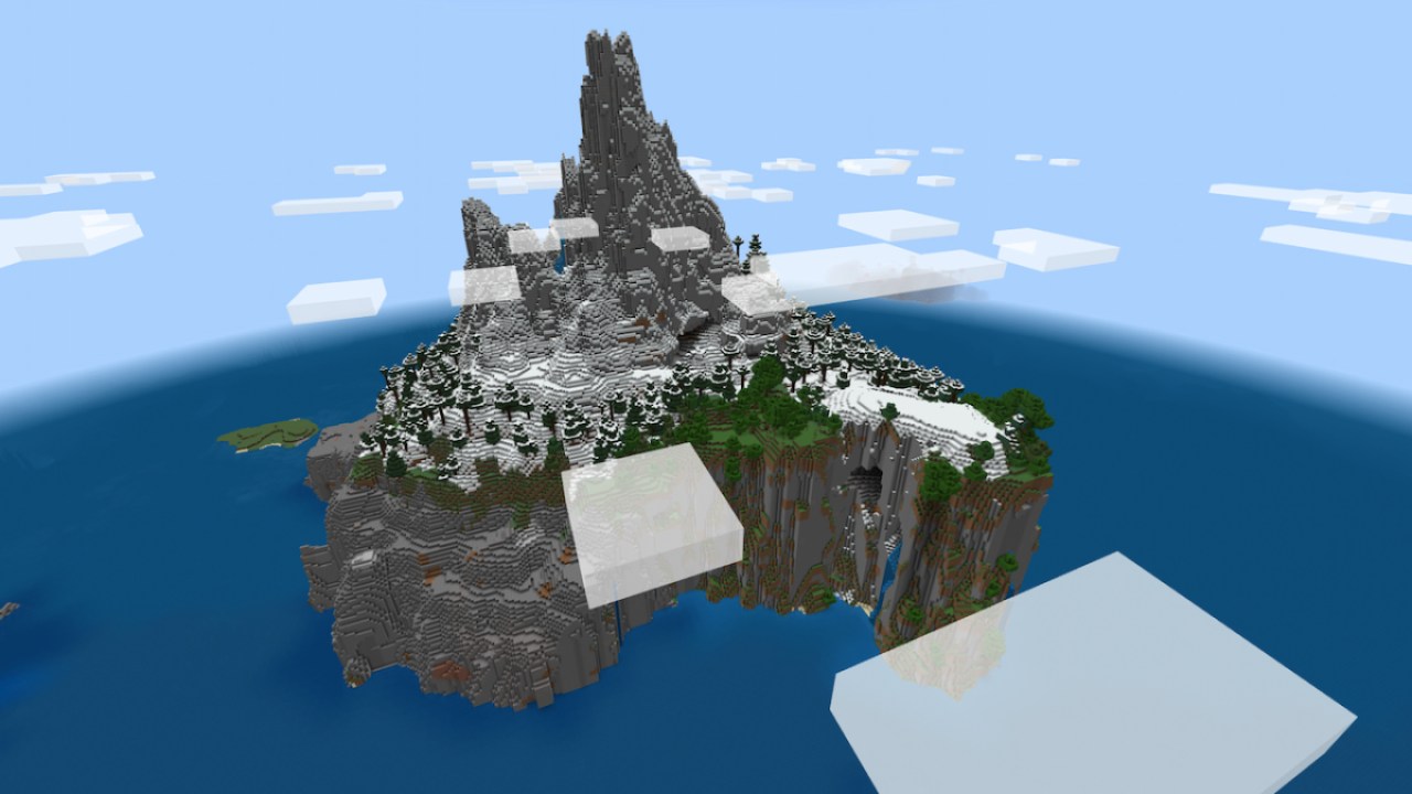 Đảo sinh tồn Minecraft trên núi