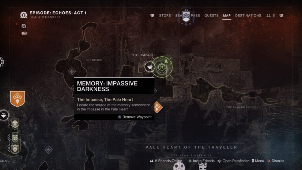 Destiny 2 Memory Impassive Darkness Location
