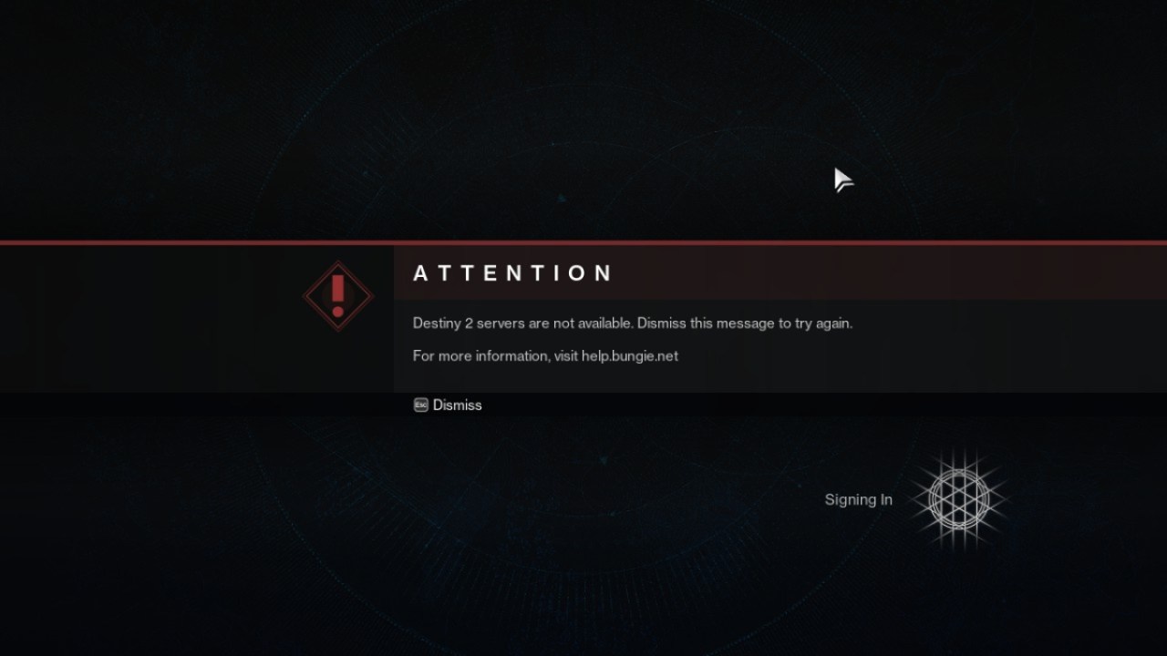 Destiny 2 Servers Are Not Available