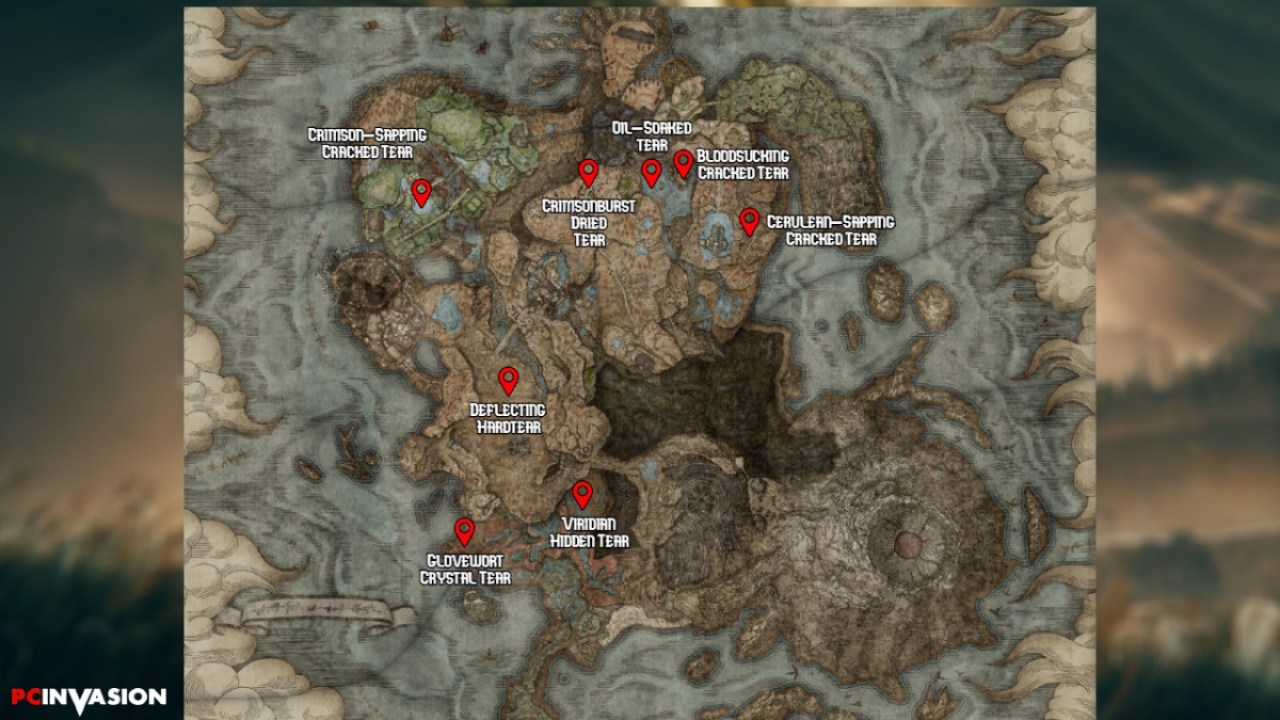 Shadow Of The Erdtree Cracked Tear All Locations Map