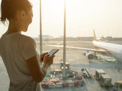 Airportwoman With Phone