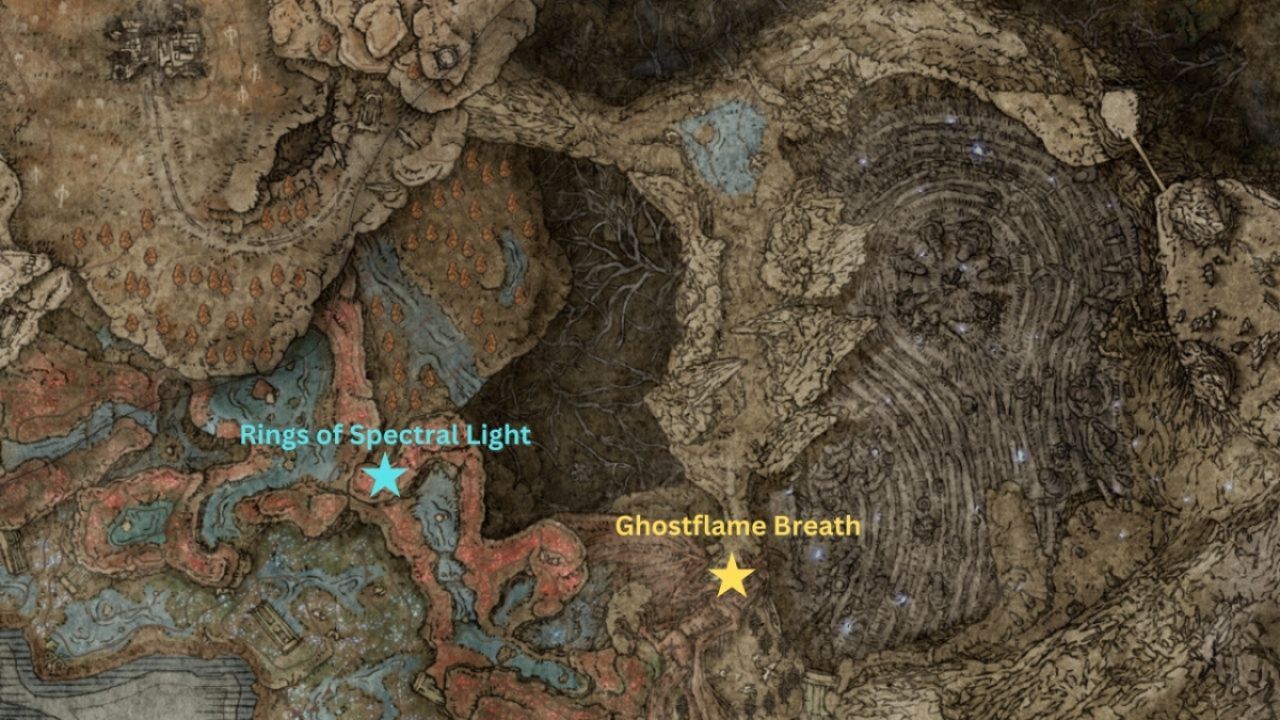 Cái bóng đầu tiên hay nhất của phép thuật và bùa chú Erdtree trong Elden Ring Map 2