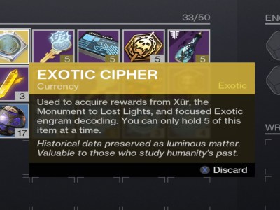 Best ways to farm Exotic Ciphers in Destiny 2