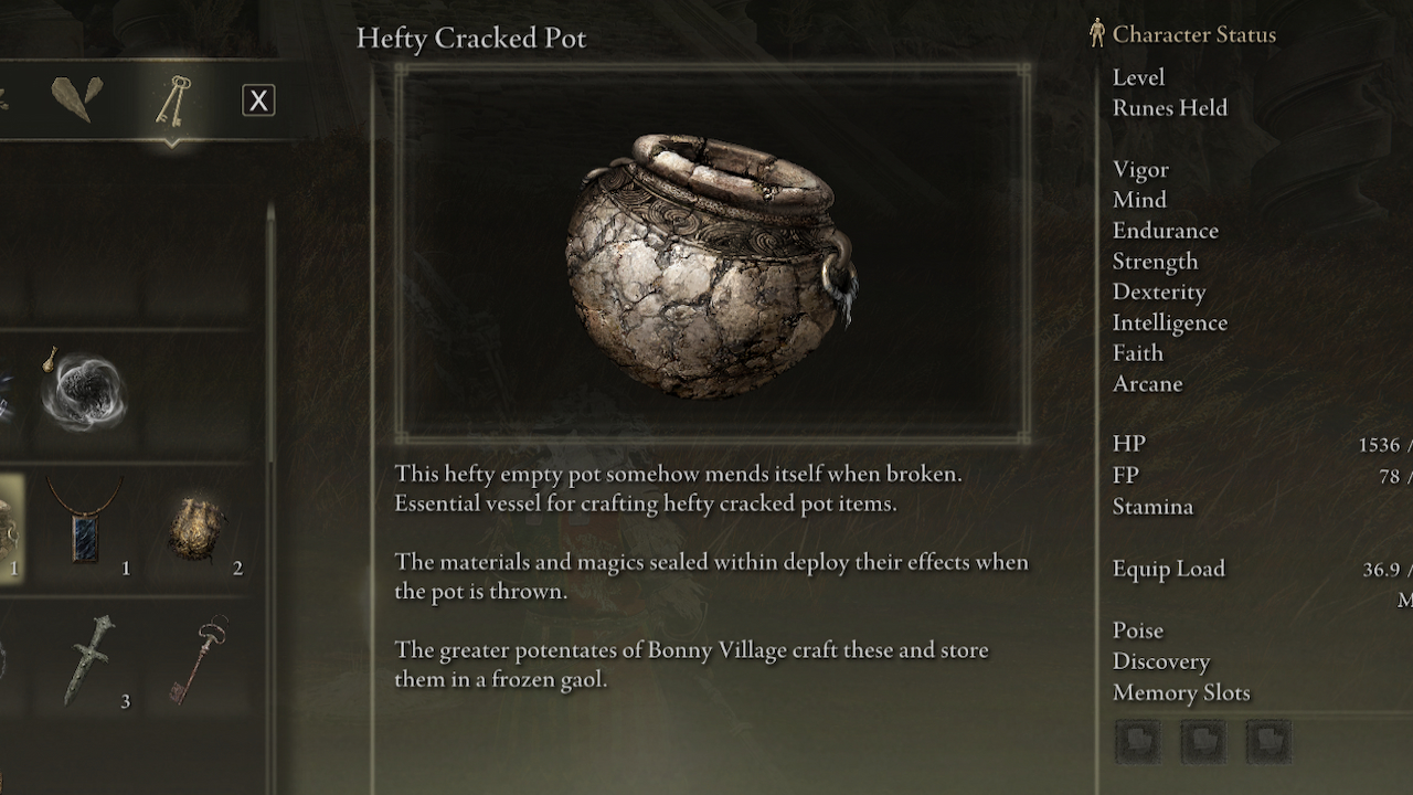 Hefty Cracked Pot Elden Ring Shadow Of The Erdtree