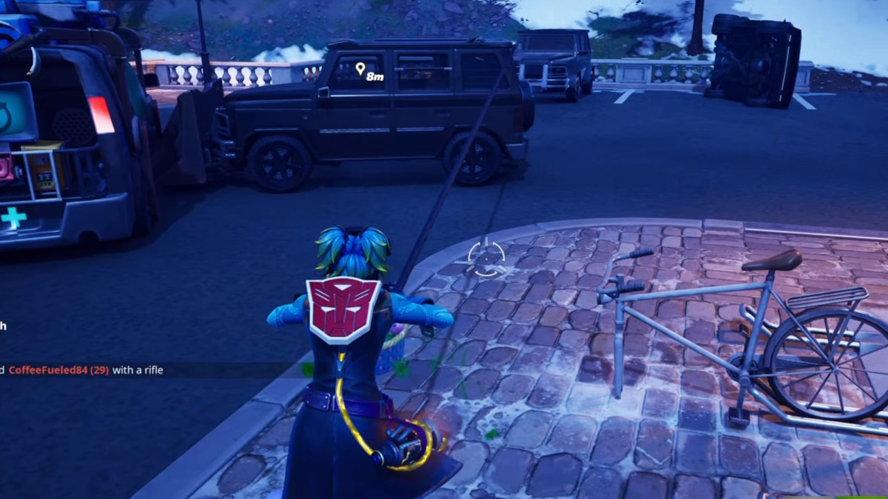 How to emote while attached with a Tow Hook Cannon in Fortnite