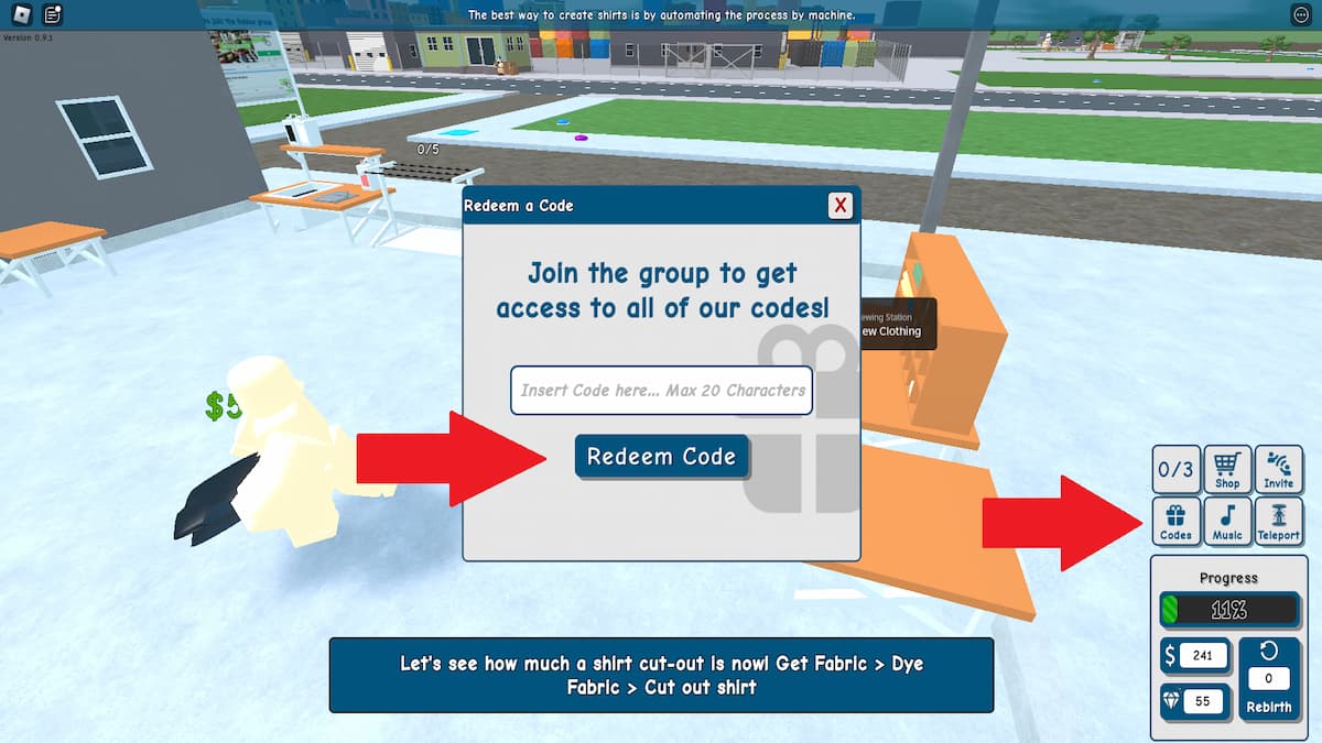 Clothing Factory Tycoon How To Redeem Codes