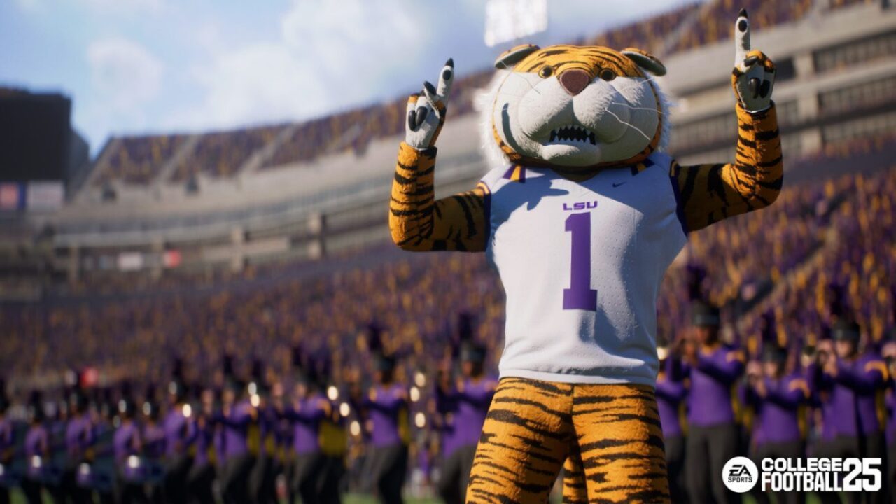 Mascota de LSU de fútbol universitario de EA 25