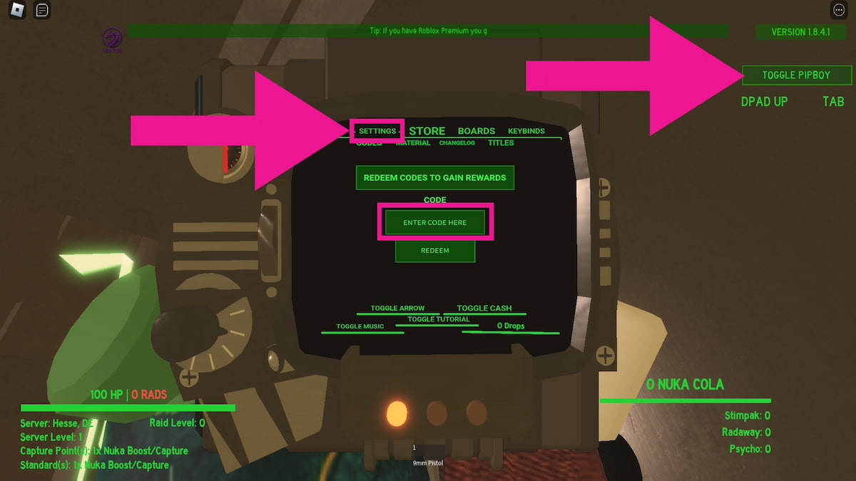 How To Redeem Codes In Fallout Tycoon