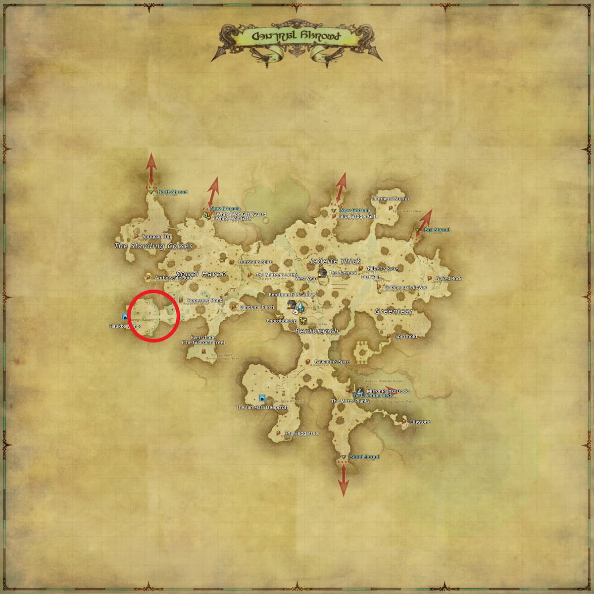 All Arr Hunt Mark Locations In Ffxiv Central Shroud Floating Eye