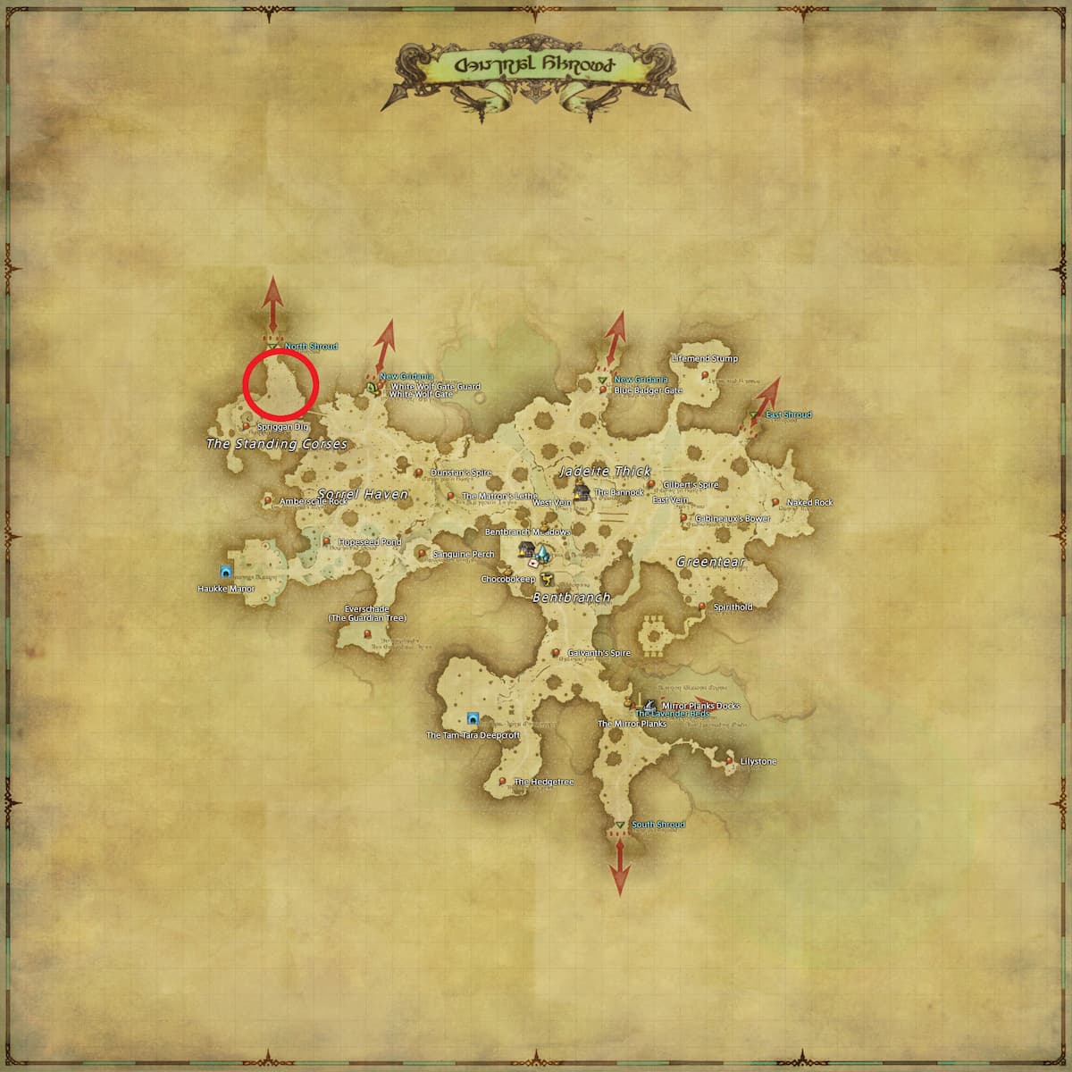 All Arr Hunt Mark Locations In Ffxiv Central Shroud Spriggan