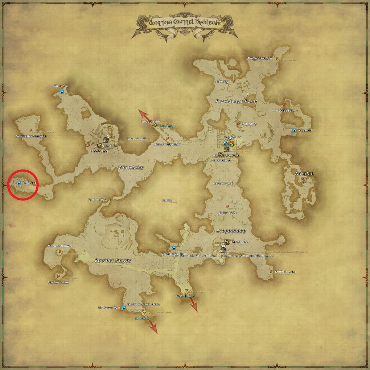 All Arr Hunt Mark Locations In Ffxiv Coerthas Central Highlands Baritine Croc