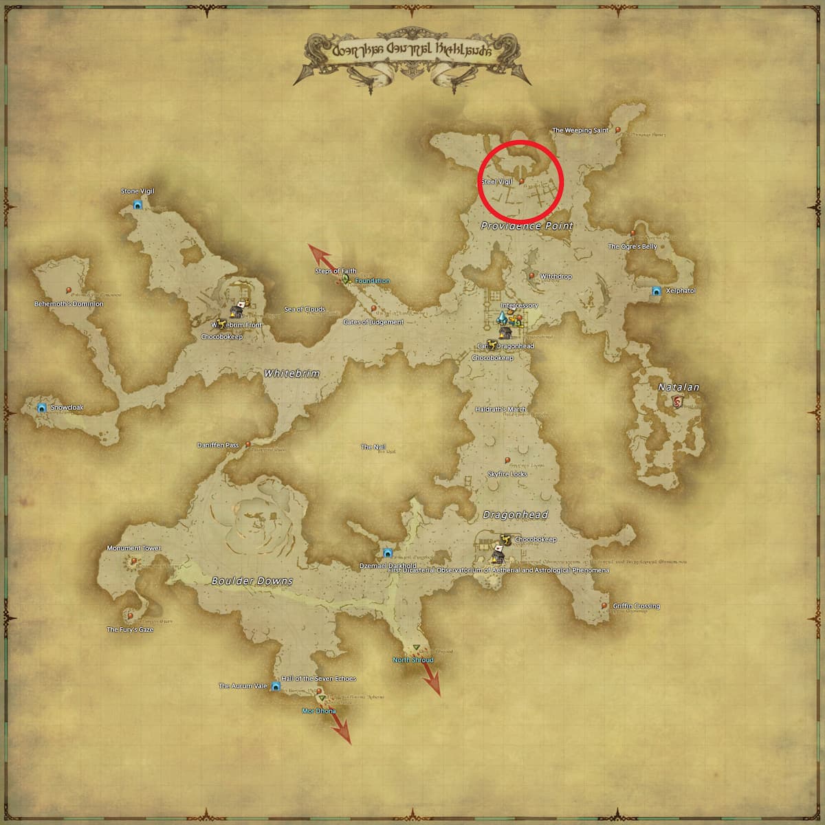 All Arr Hunt Mark Locations In Ffxiv Coerthas Central Highlands Downy Aevis