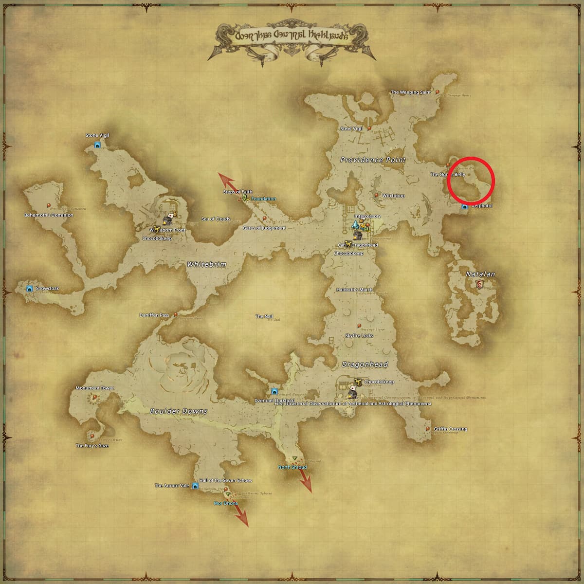 All Arr Hunt Mark Locations In Ffxiv Coerthas Central Highlands Gargamelle (fate)