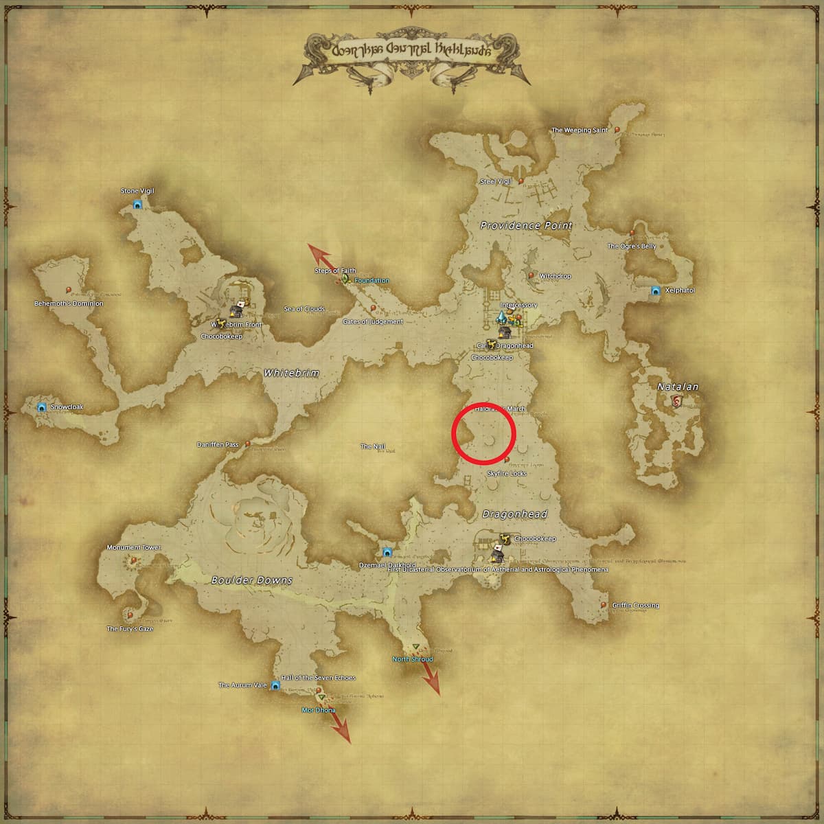 All Arr Hunt Mark Locations In Ffxiv Coerthas Central Highlands Gavial (fate)