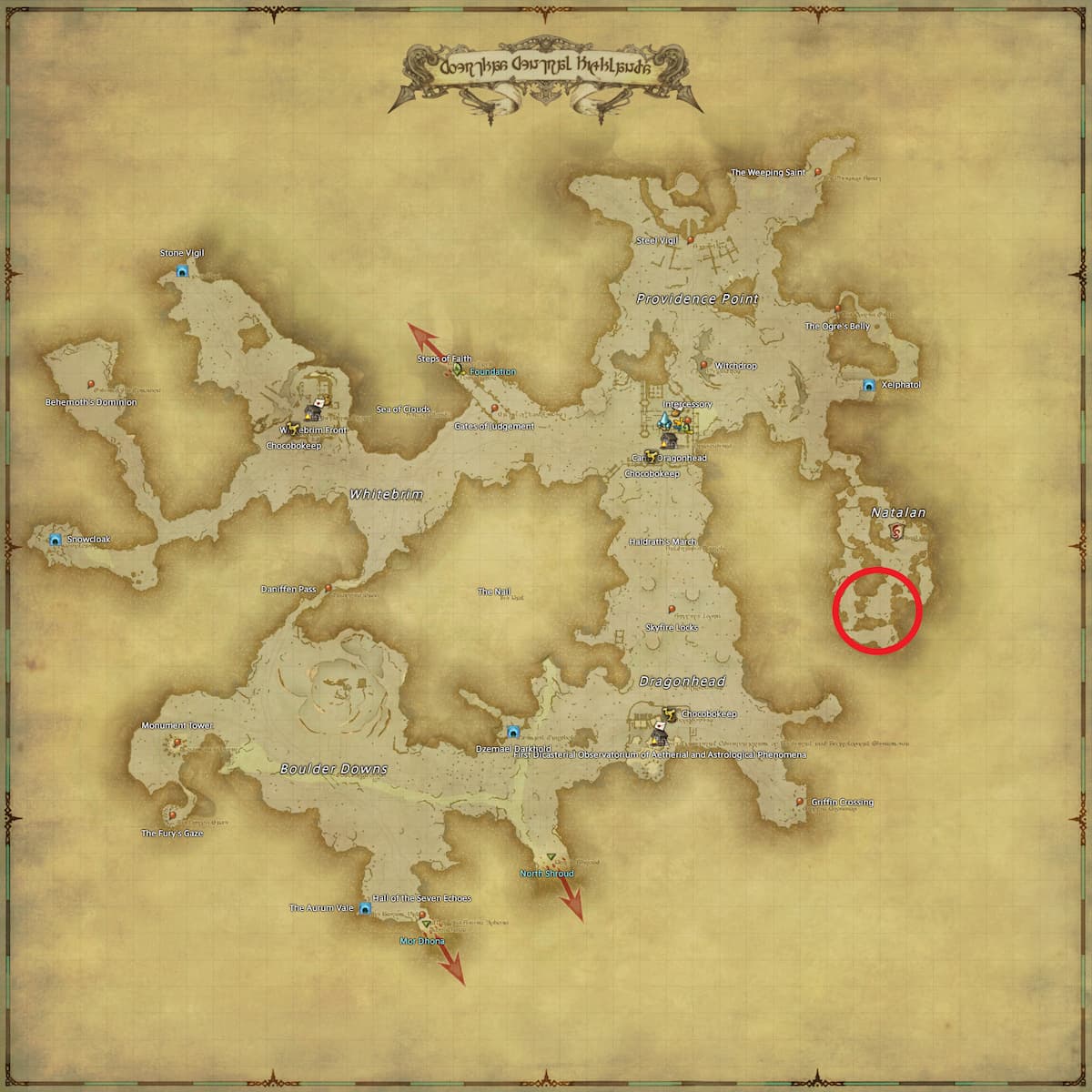 All Arr Hunt Mark Locations In Ffxiv Coerthas Central Highlands Kozol Nomotl The Turbulent (fate)