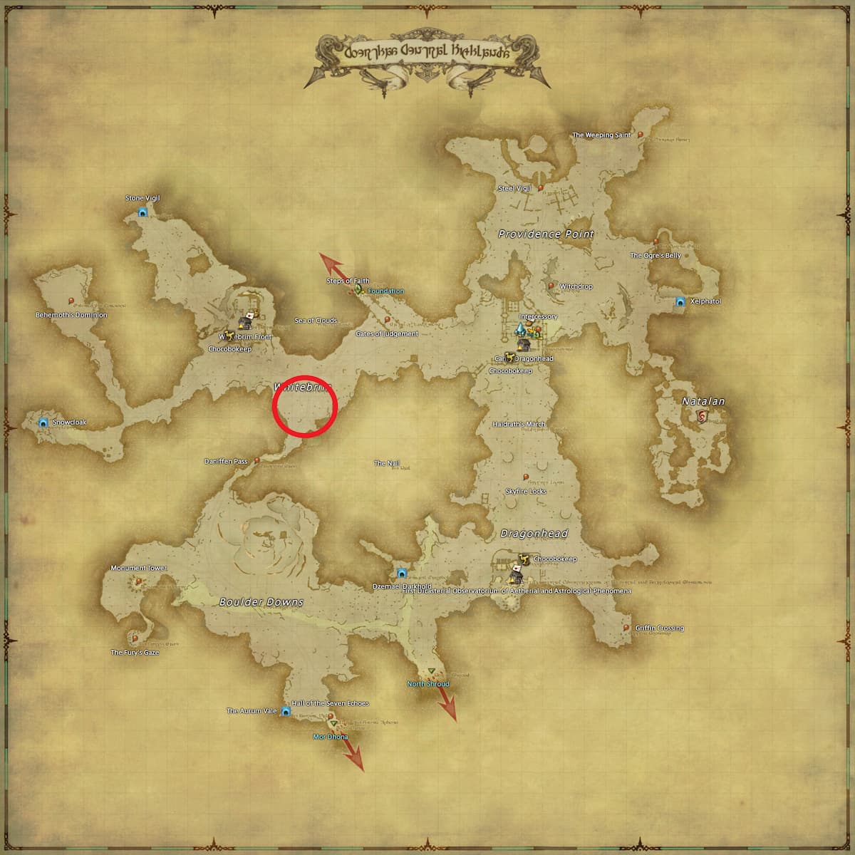 All Arr Hunt Mark Locations In Ffxiv Coerthas Central Highlands Lutin (fate)