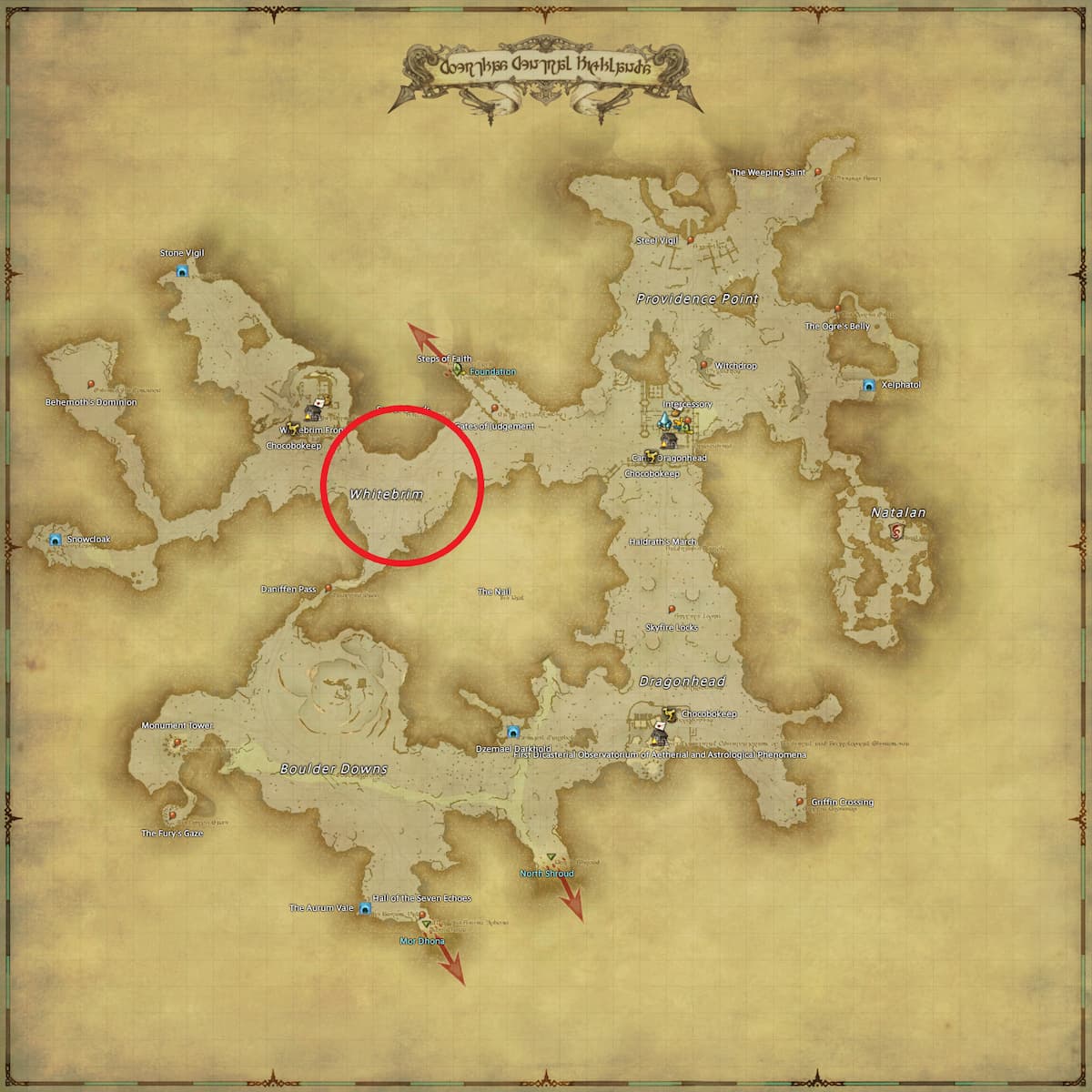 All Arr Hunt Mark Locations In Ffxiv Coerthas Central Highlands Naul