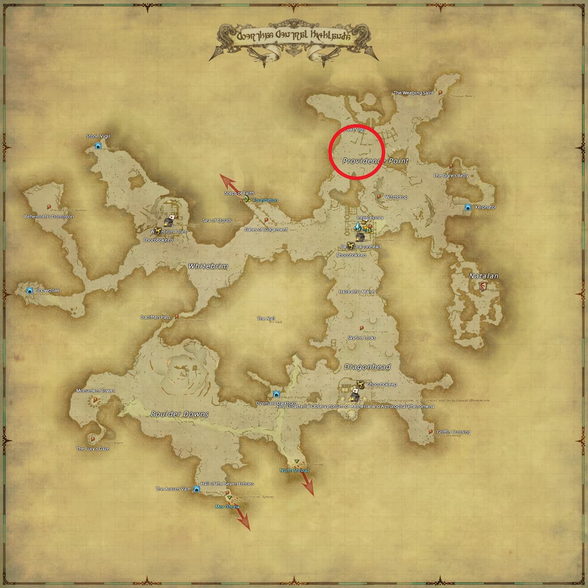 All Arr Hunt Mark Locations In Ffxiv Coerthas Central Highlands Redhorn Ogre