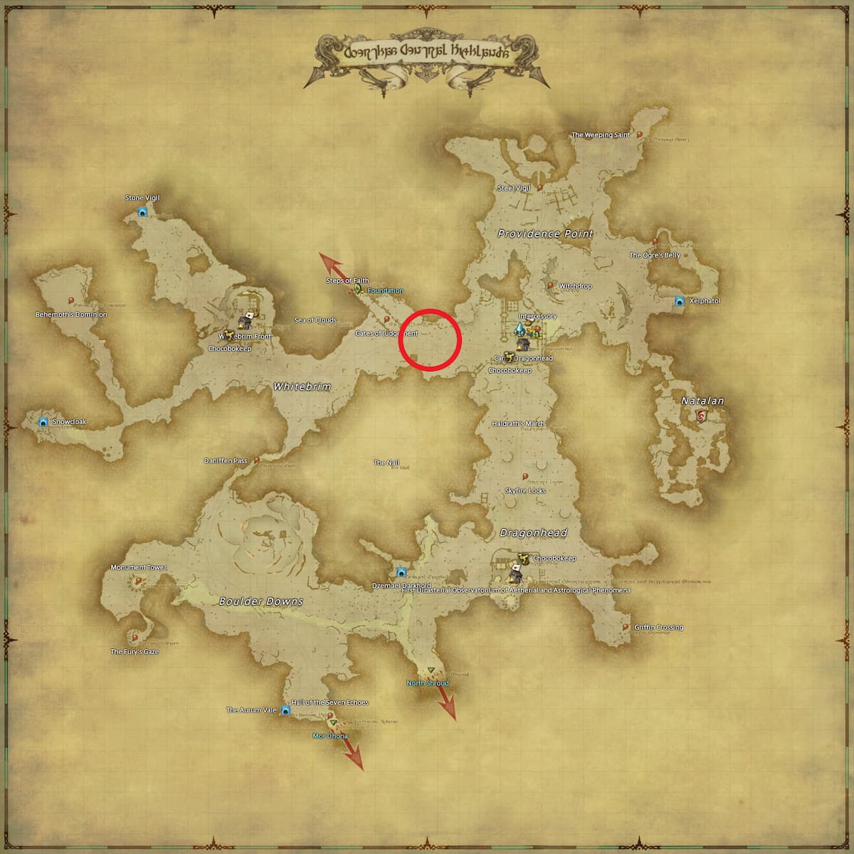 All Arr Hunt Mark Locations In Ffxiv Coerthas Central Highlands Roc (fate)