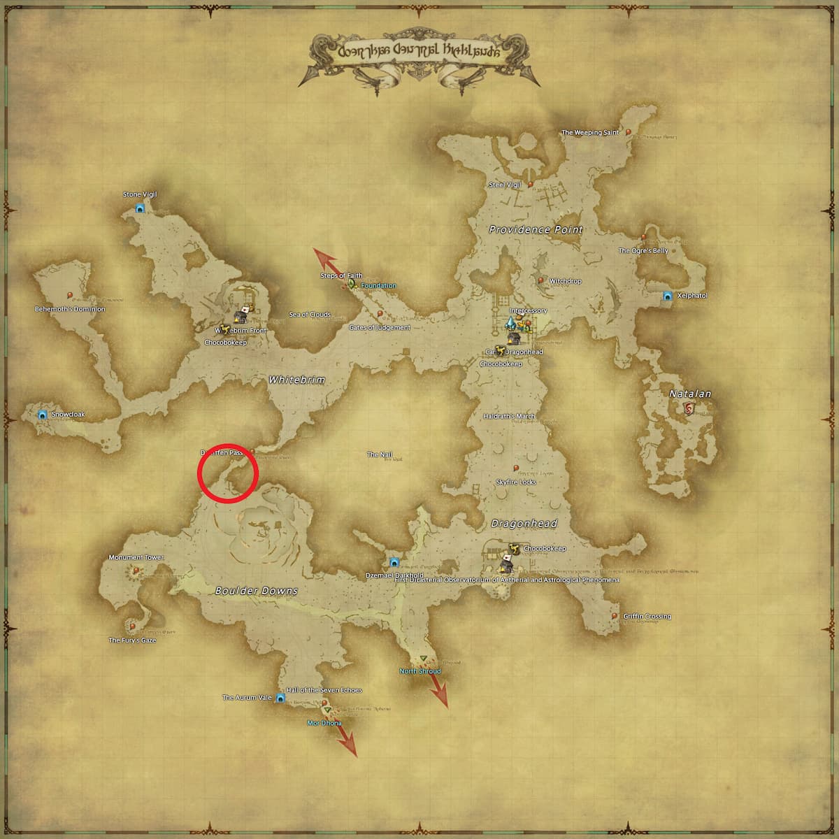 All Arr Hunt Mark Locations In Ffxiv Coerthas Central Highlands Rongeur (fate)