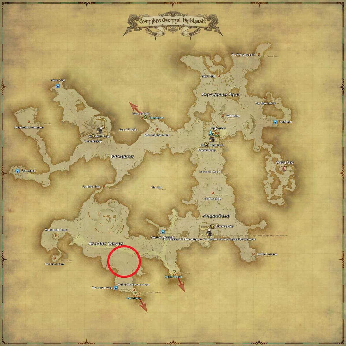 All Arr Hunt Mark Locations In Ffxiv Coerthas Central Highlands Snow Wolf