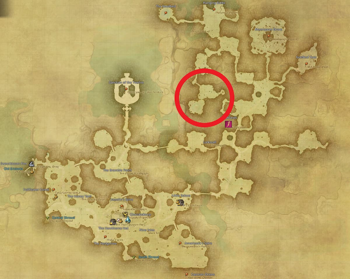 All Arr Hunt Mark Locations In Ffxiv East Shroud Milkroot Cluster