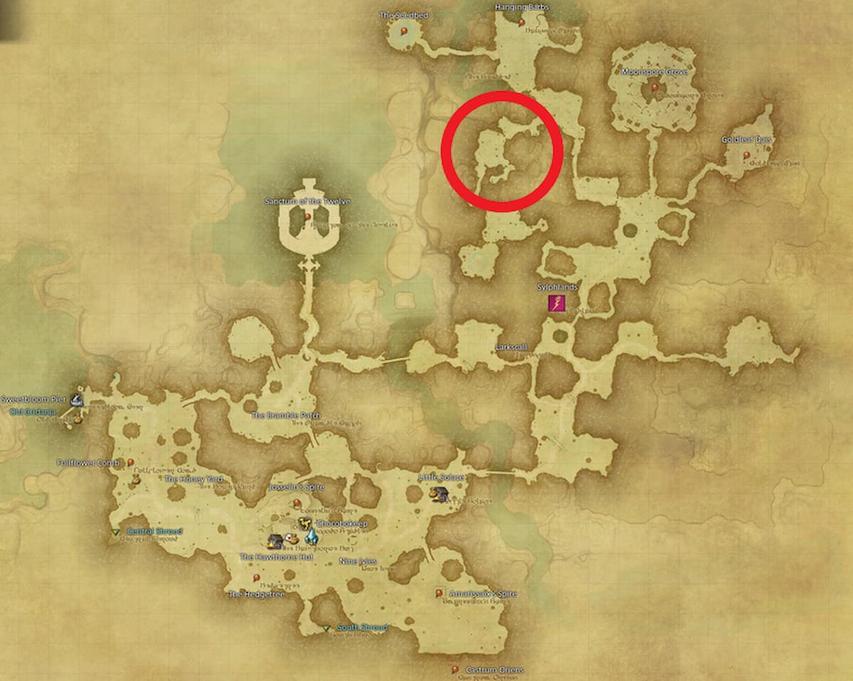 All Arr Hunt Mark Locations In Ffxiv East Shroud Milkroot Sapling