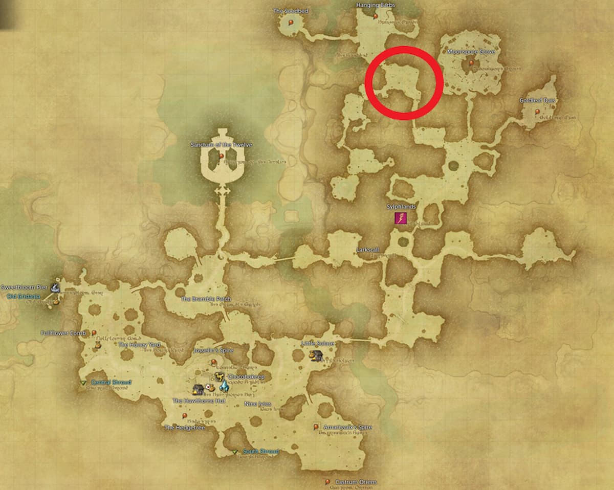 All Arr Hunt Mark Locations In Ffxiv East Shroud Sylph Bonnet